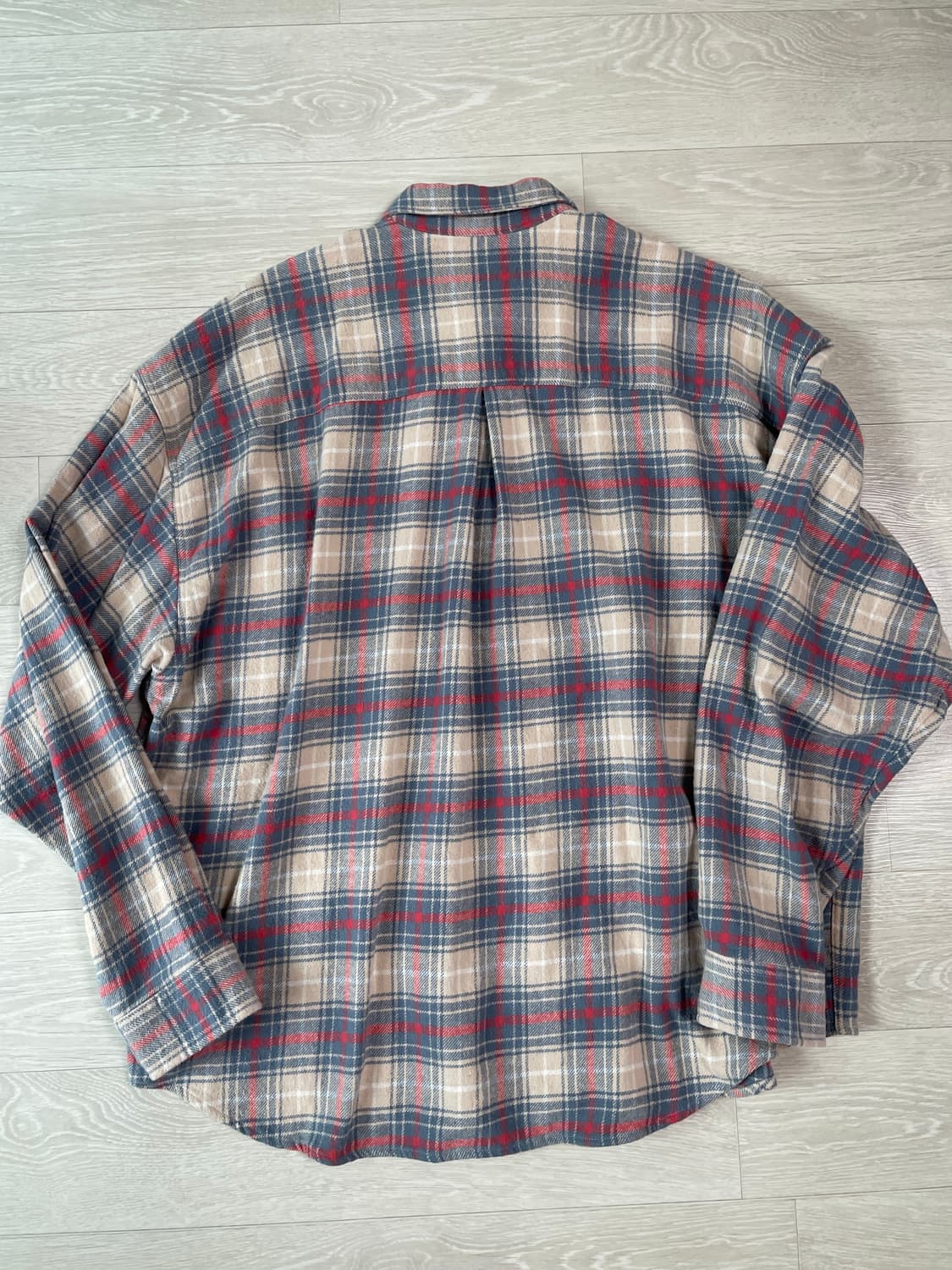 dnsr 오버사이즈 플란넬 체크셔츠 아이보리 상품이미지3