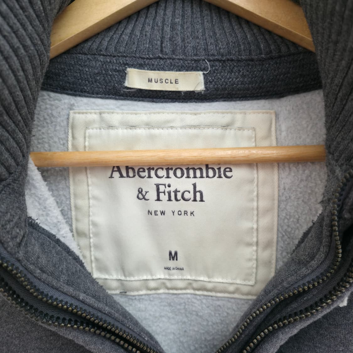 [M] 아베크롬비 그레이 더블 지퍼 후드집업 상품이미지6