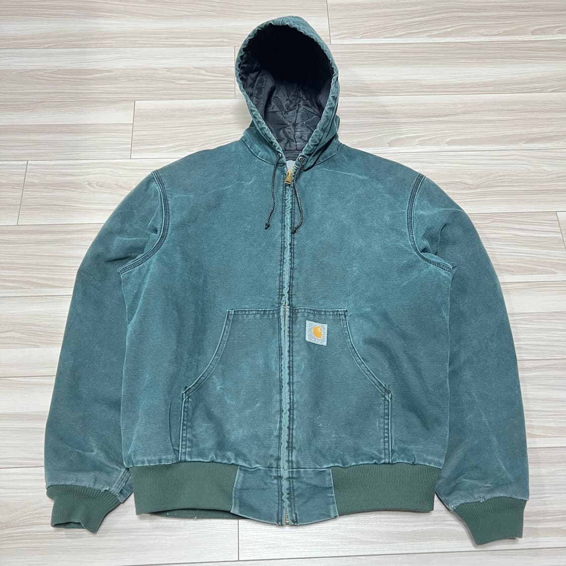 칼하트 덕 액티브 후드집업 그린 상품이미지1