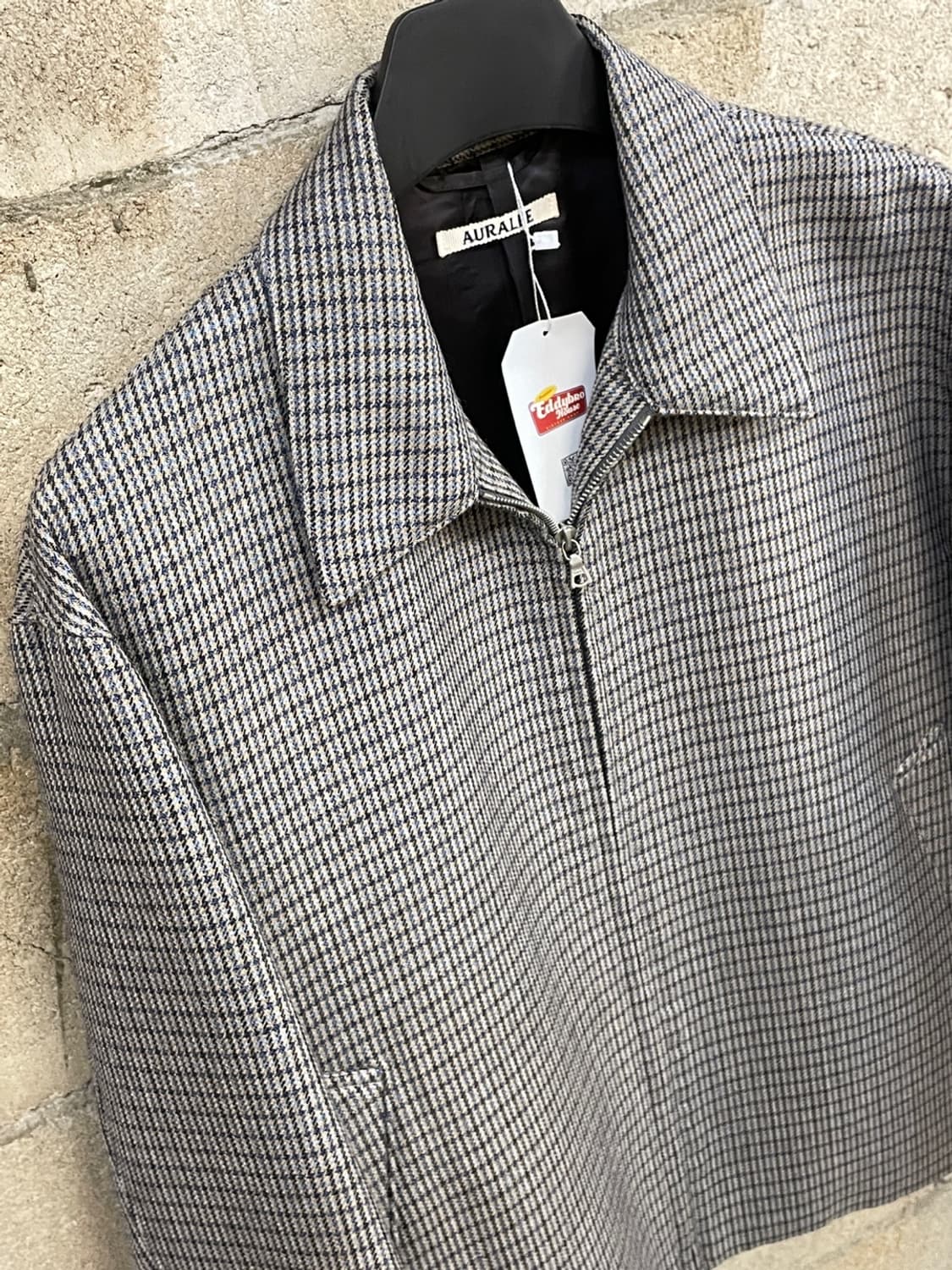 오라리 더블 페이스 체크 블루종 자켓 상품이미지3