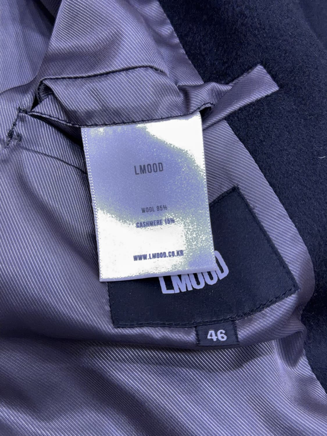 엘무드 미니멀 캐시미어 트러커 자켓 블루종 46 상품이미지10