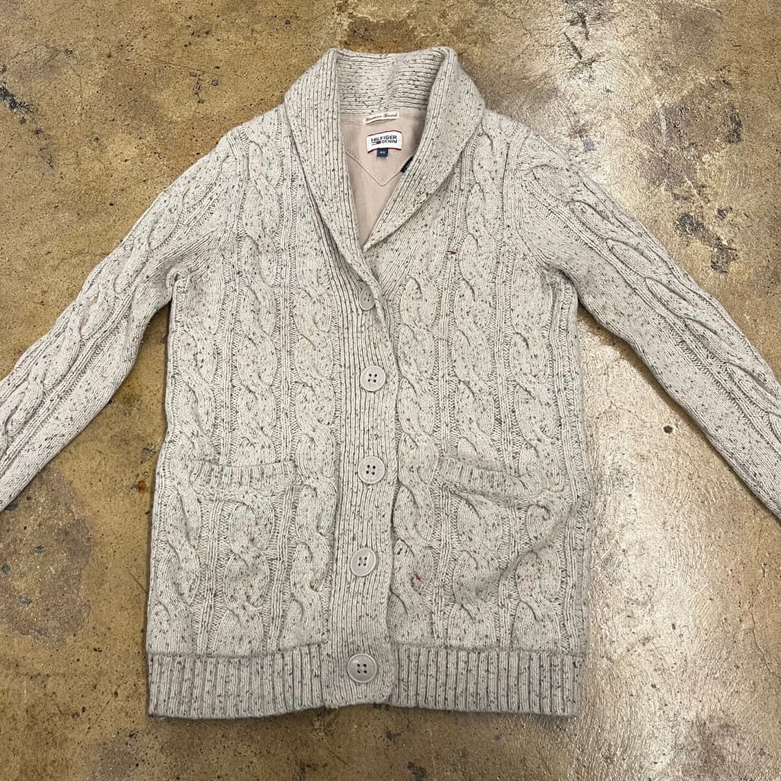 [정품/XS] 타미힐피거 케이블 니트 가디건 b10 상품이미지3