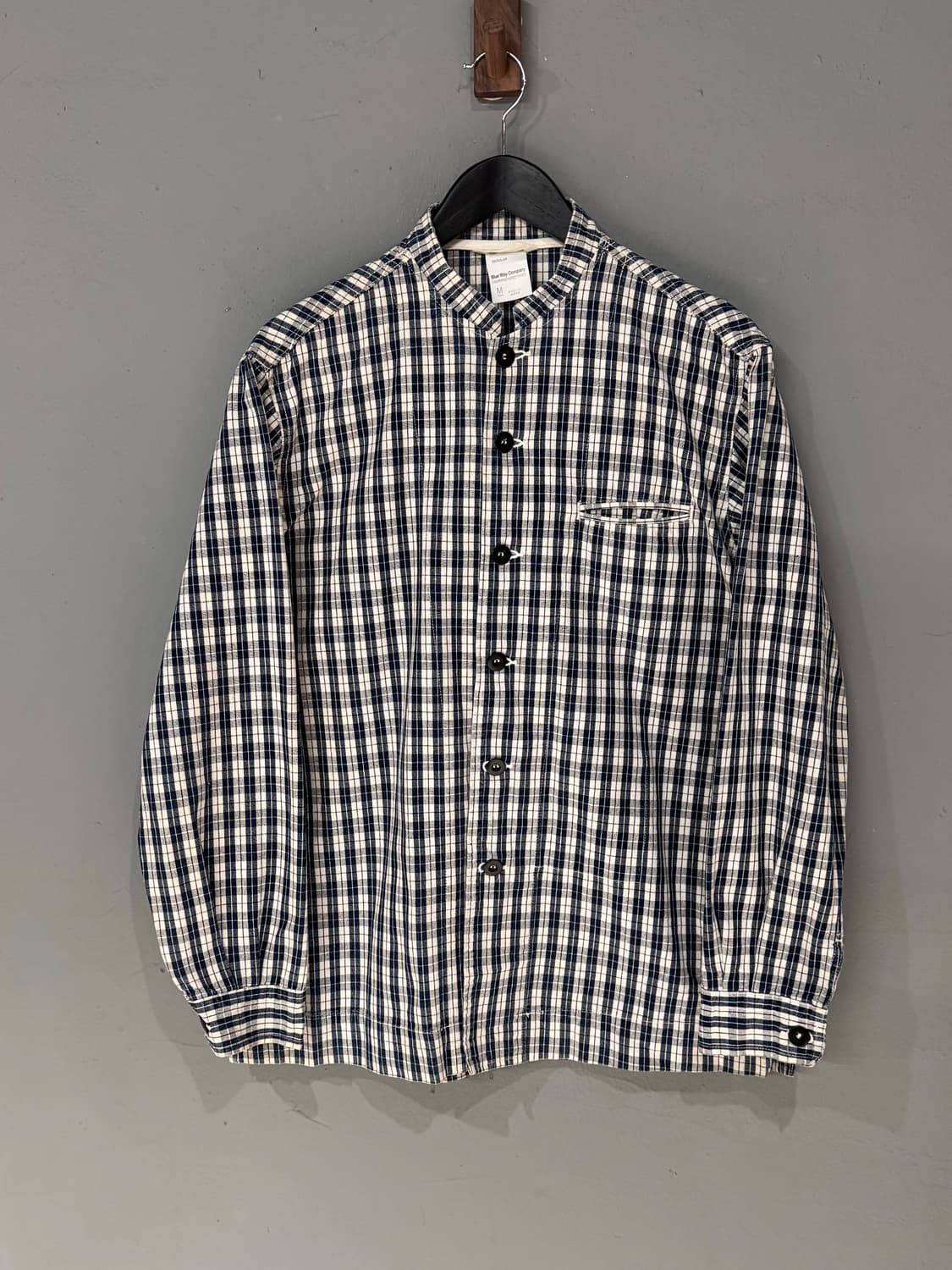 블루웨이컴퍼니 스탠드카라 체크셔츠  상품이미지1