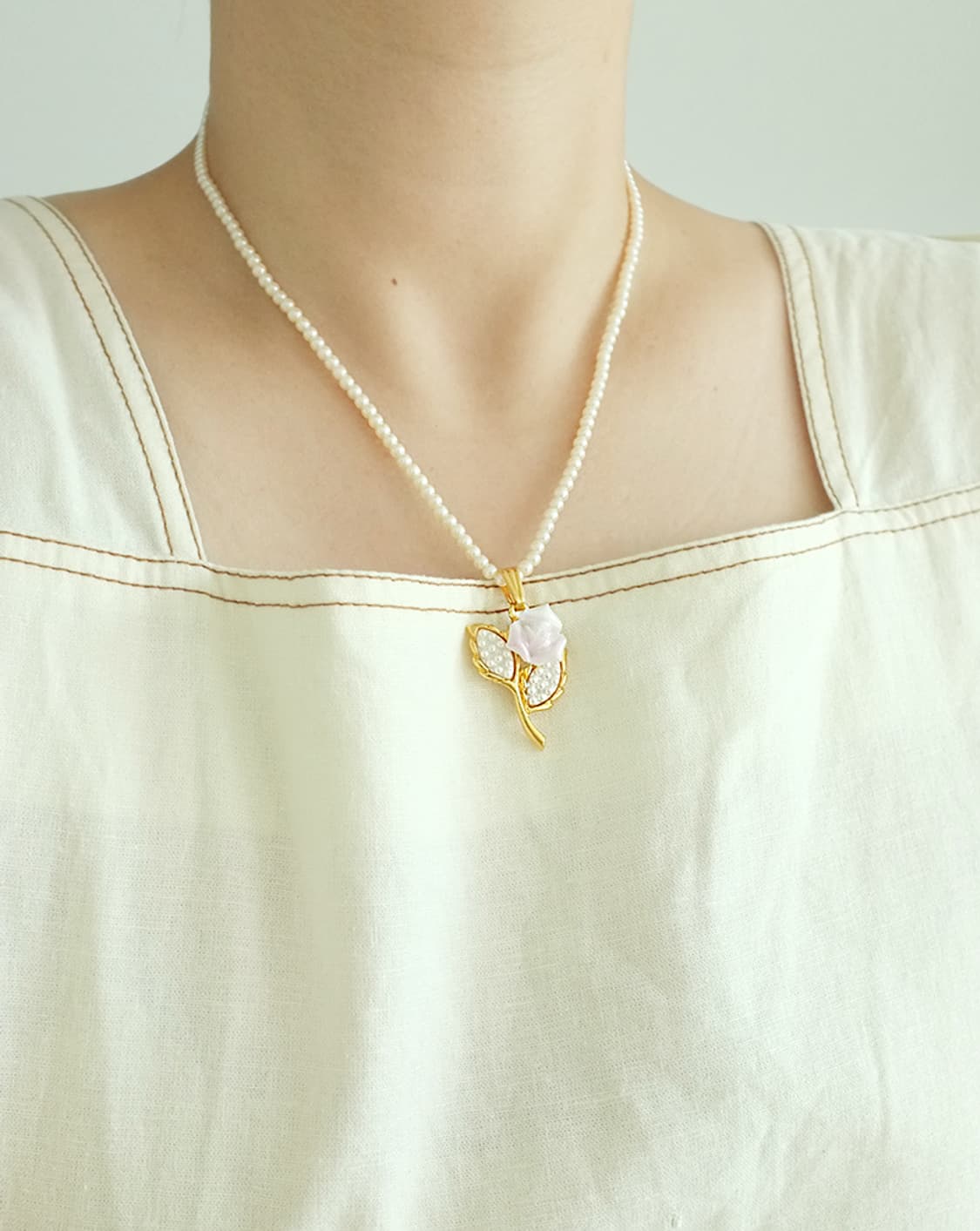 Avon 90년대 모조 시드진주 빈티지 진주목걸이 상품이미지9