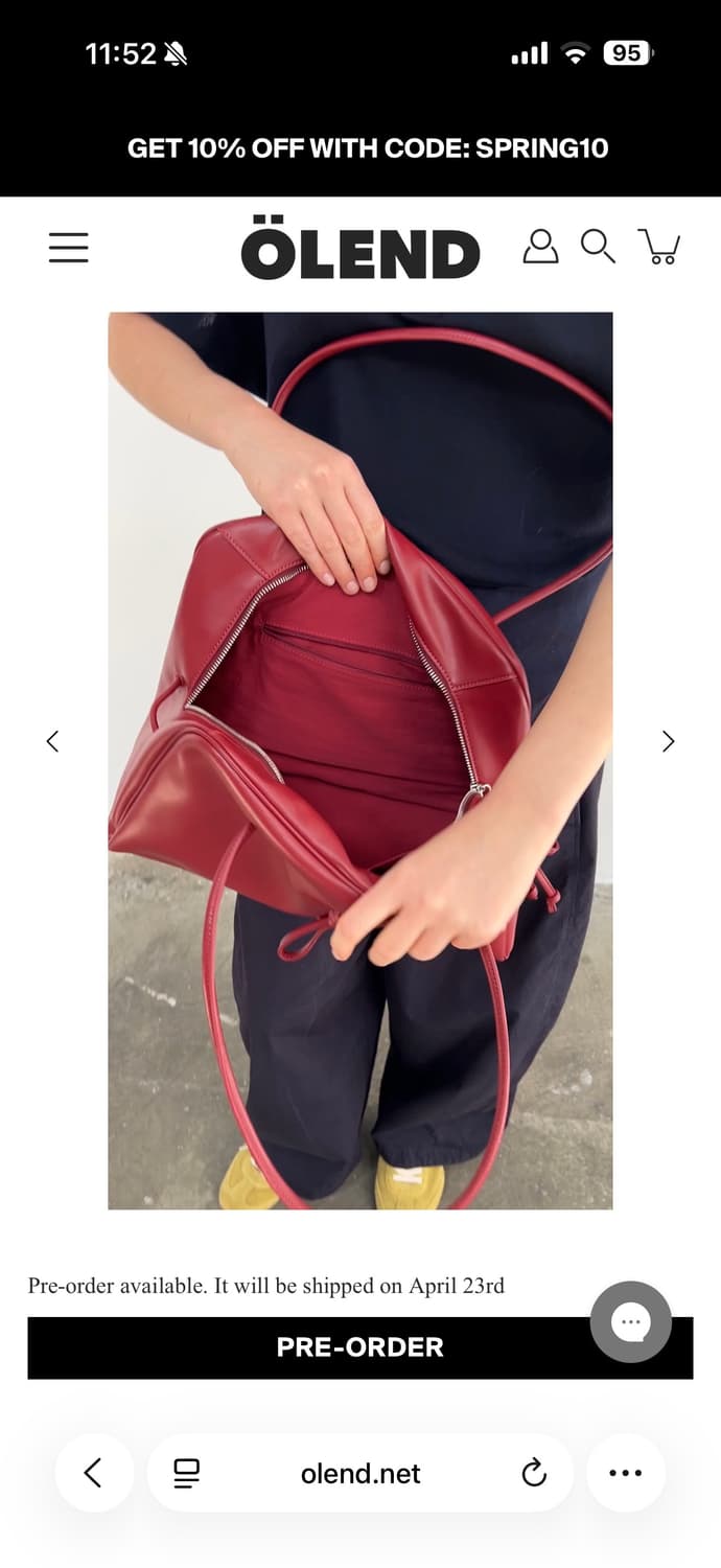 ölend brooklyn bag 올렌드 브룩클린백 체리레드 상품이미지5