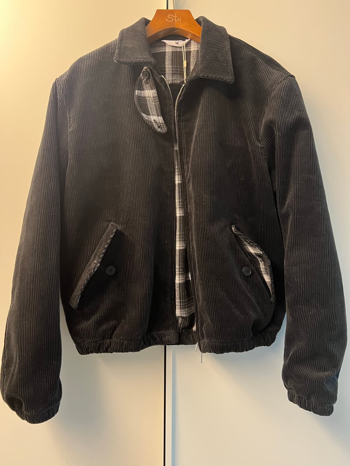 STU 스트랩 코듀로이 자켓 블랙 L 새상품 상품이미지4