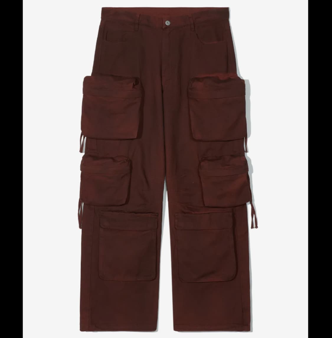 L 32 42 새제품) 파르티멘토 더티 워싱 컴뱃 카고 팬츠 버건디 벽돌 상품이미지5