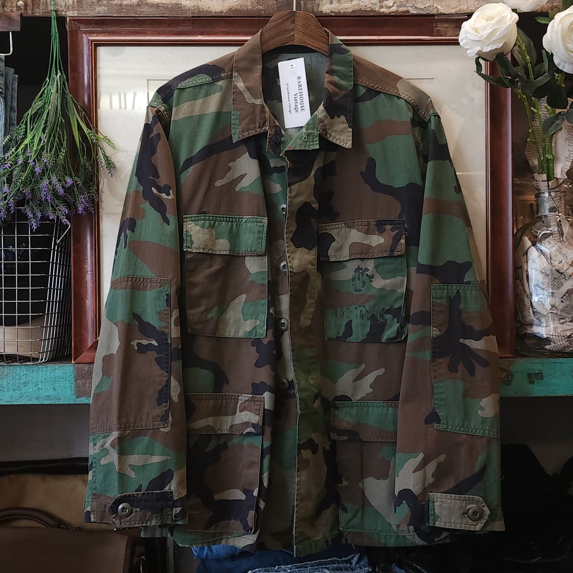 90s 미군 우드랜드 카모셔츠 BDU 미디움 레귤러 상품이미지1