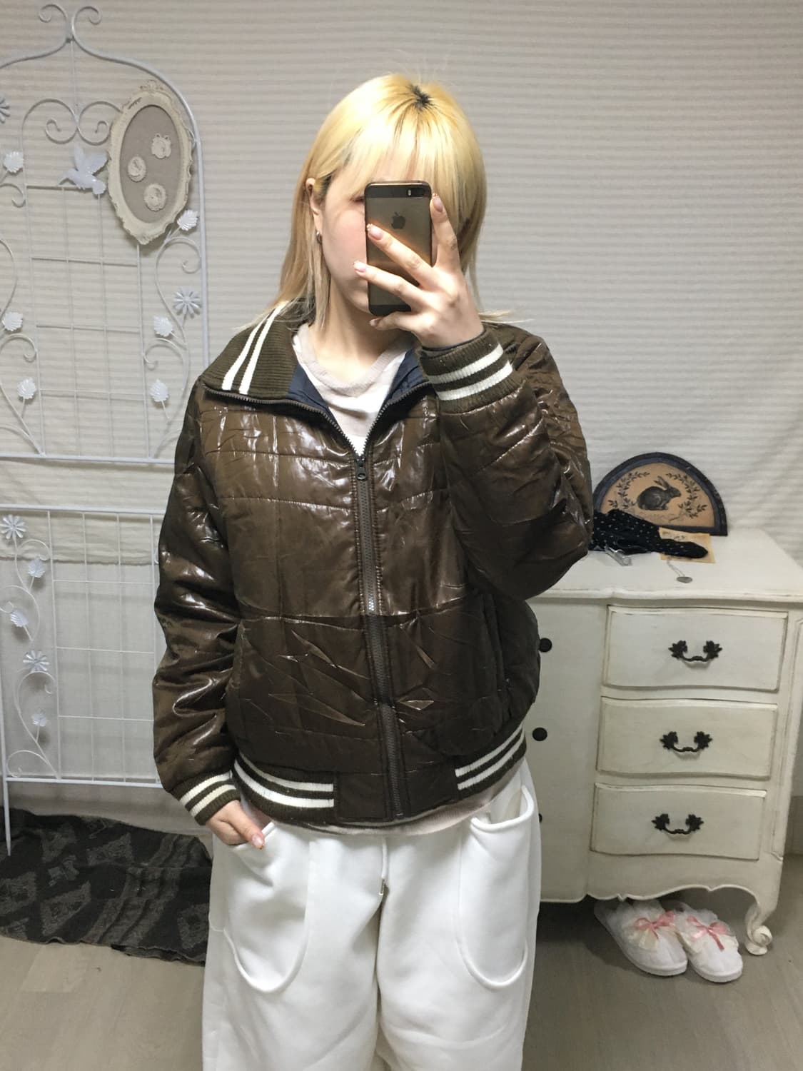 jpn vintage 브라운 블루종 점퍼 상품이미지2