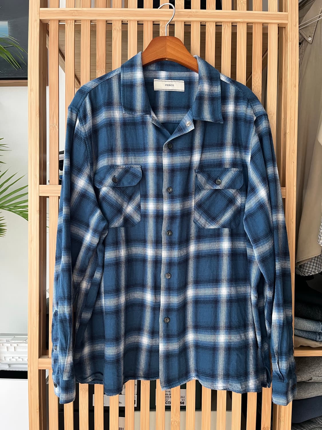 피어스 블랙아웃 Stockton 셔츠 블루 라지 상품이미지2