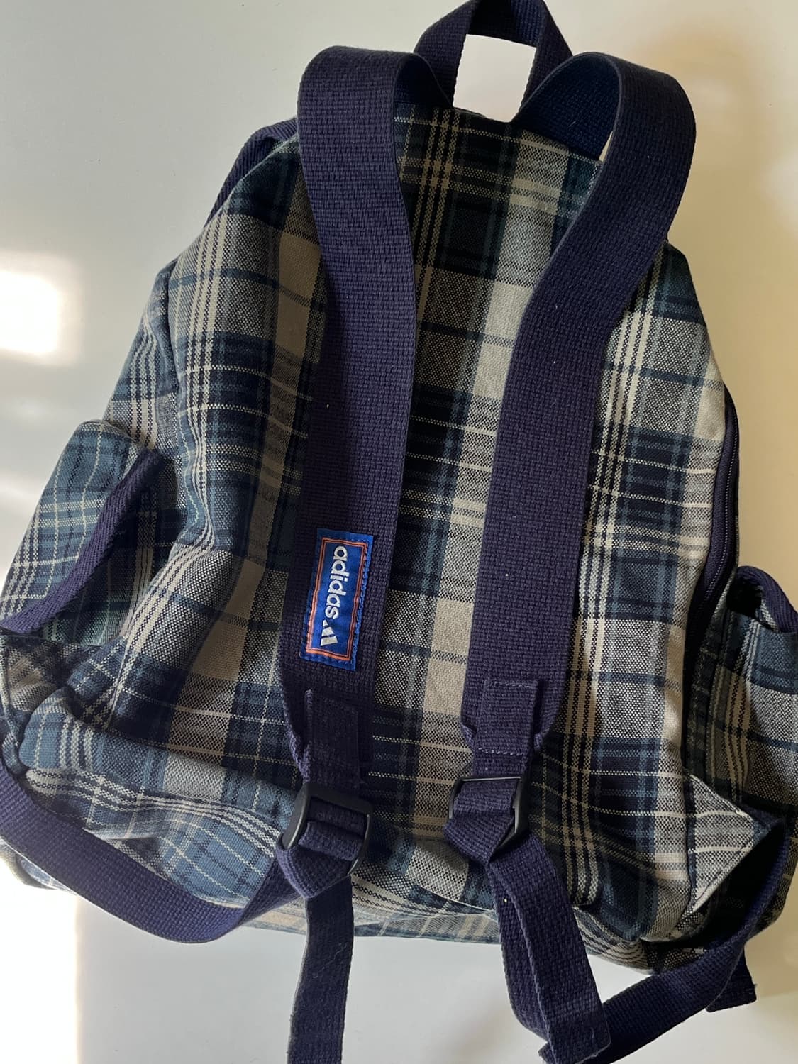 90s 아디다스 빈티지 체크 럭색 백팩 가방 상품이미지2