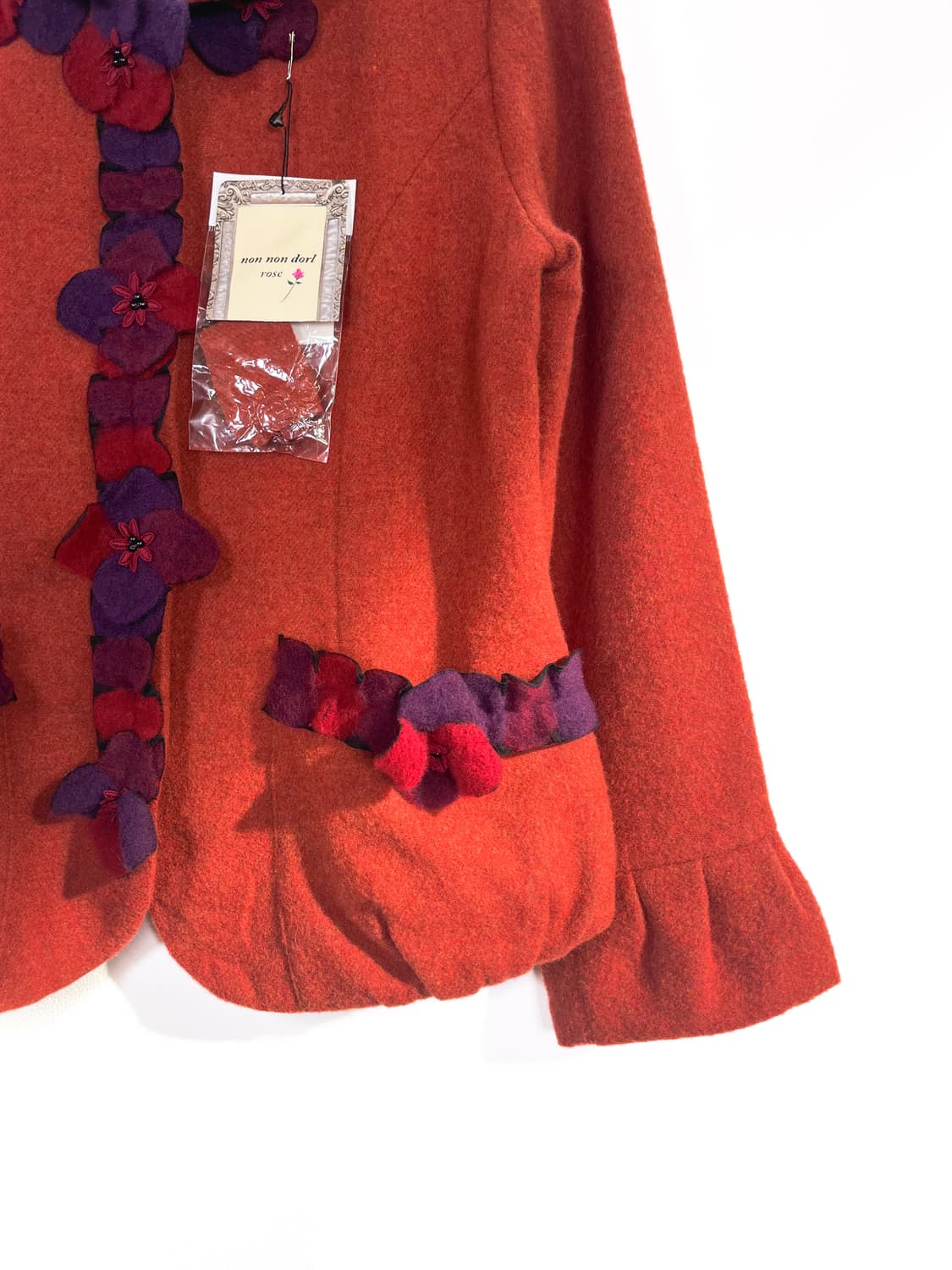 빈티지 울 플라워 코사지 자켓 상품이미지5