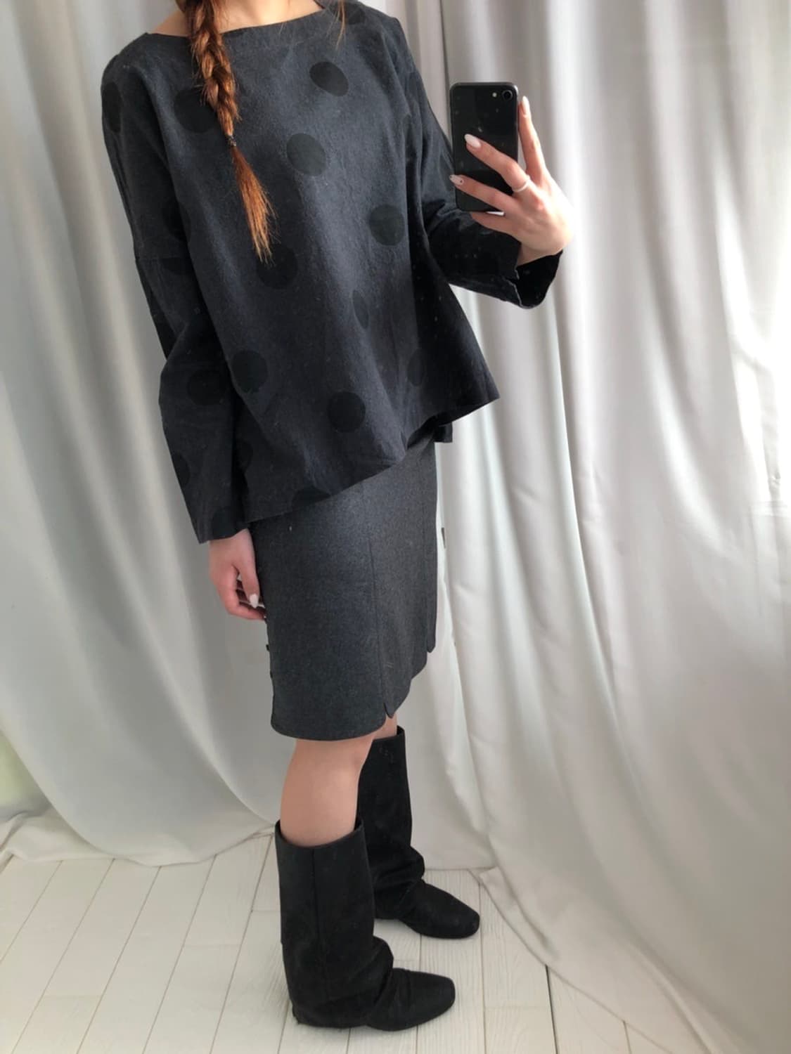 837. side bean button midi SK 상품이미지2