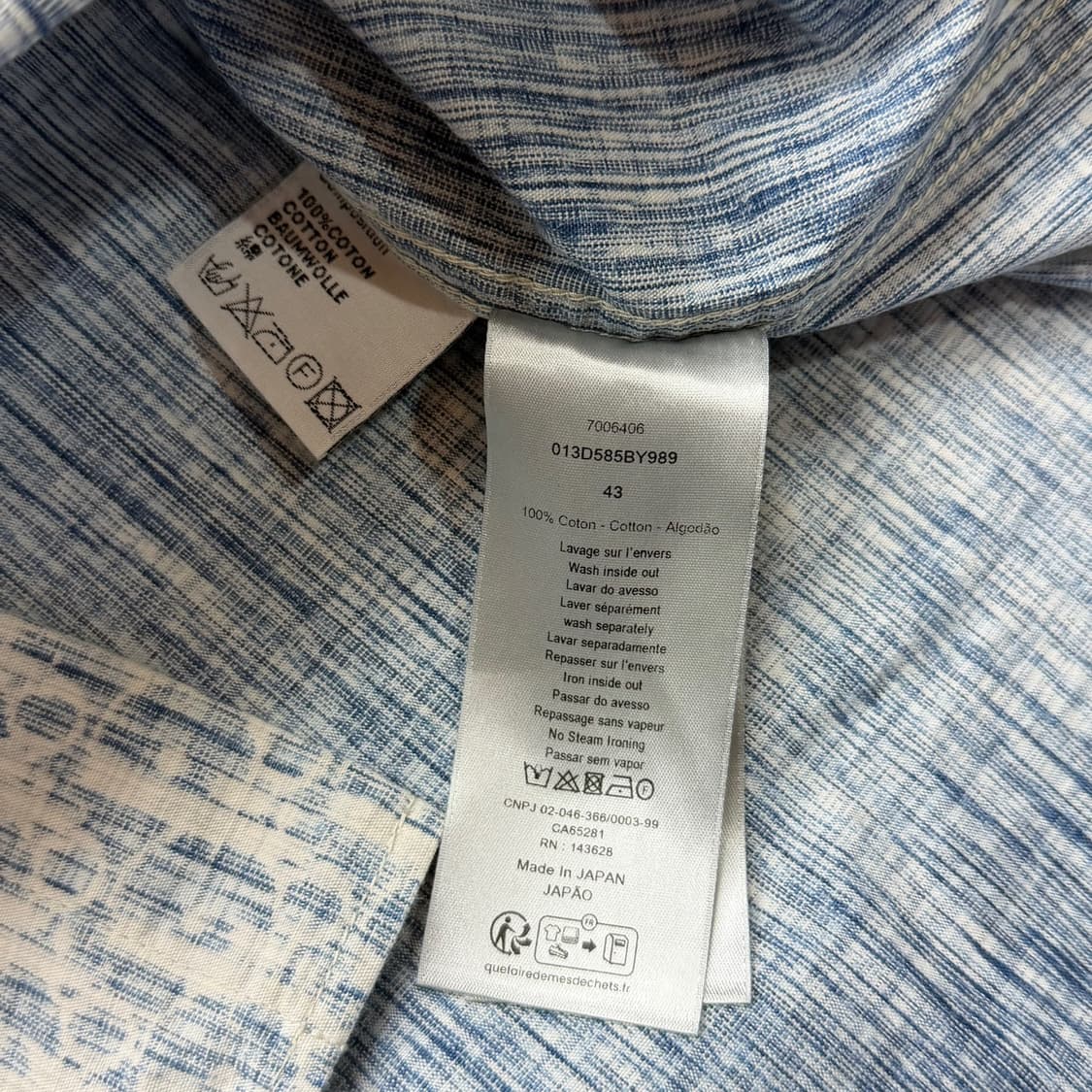 [리오브] 디올 오블리크 카스리 데님 셔츠 상품이미지5