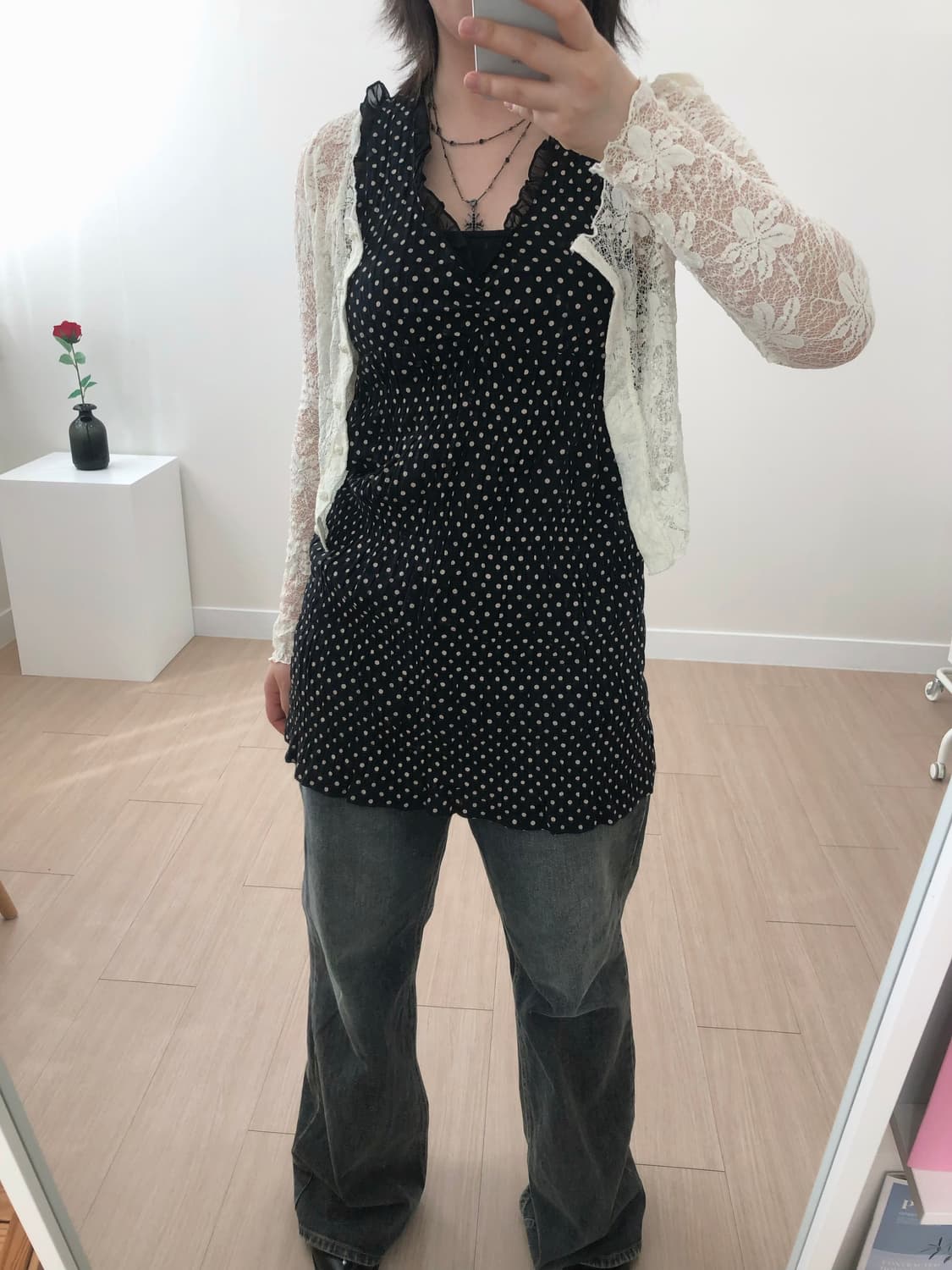 힙러블리 도트 레이어드 코디 상품이미지4