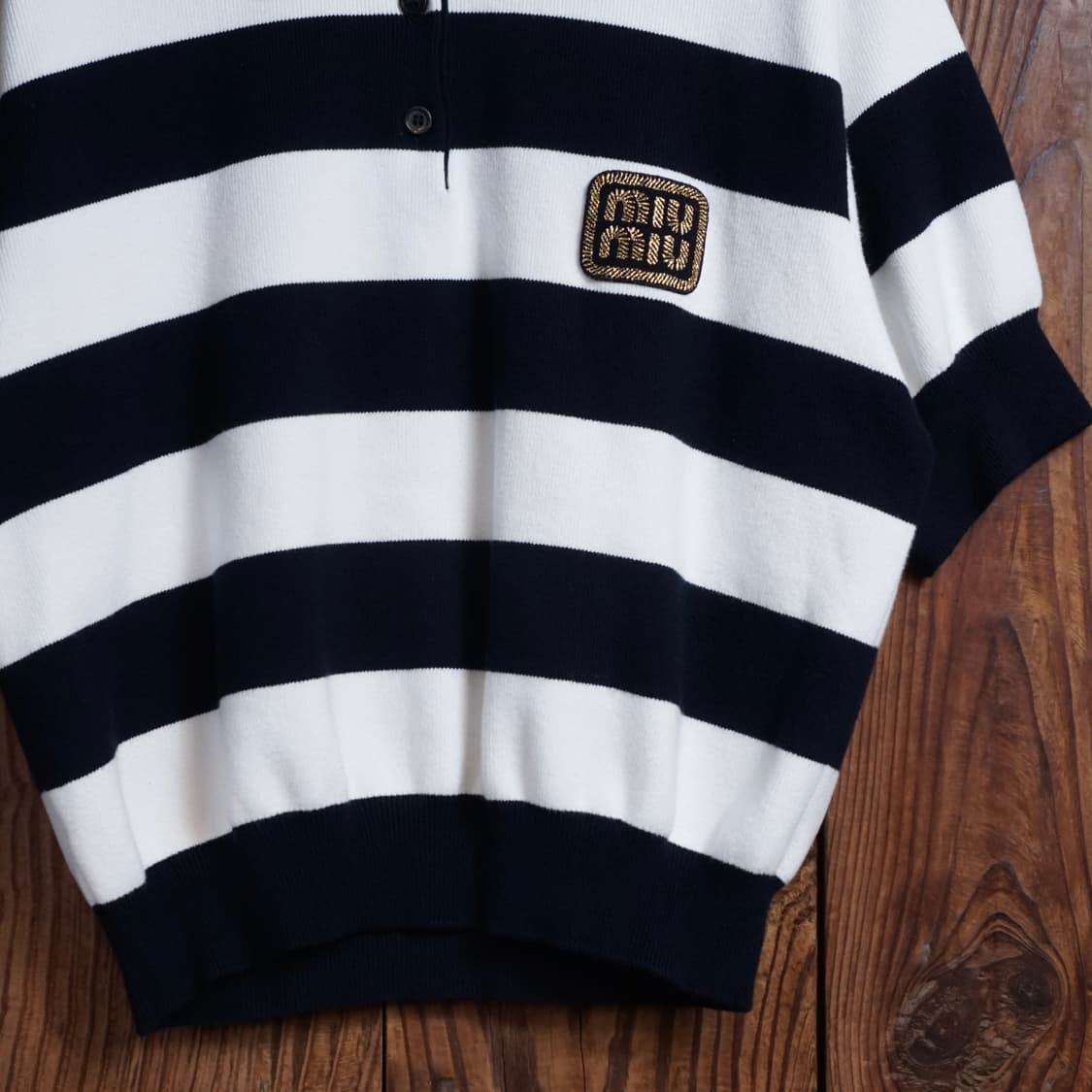 미우미우 코튼 저지 폴로 셔츠 상품이미지5