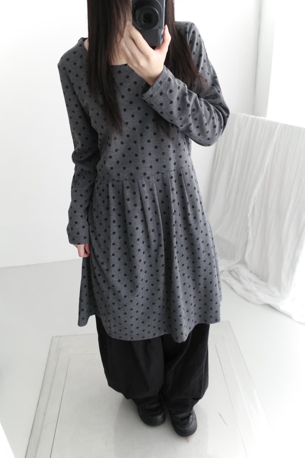 dot pleats one-piece 상품이미지7