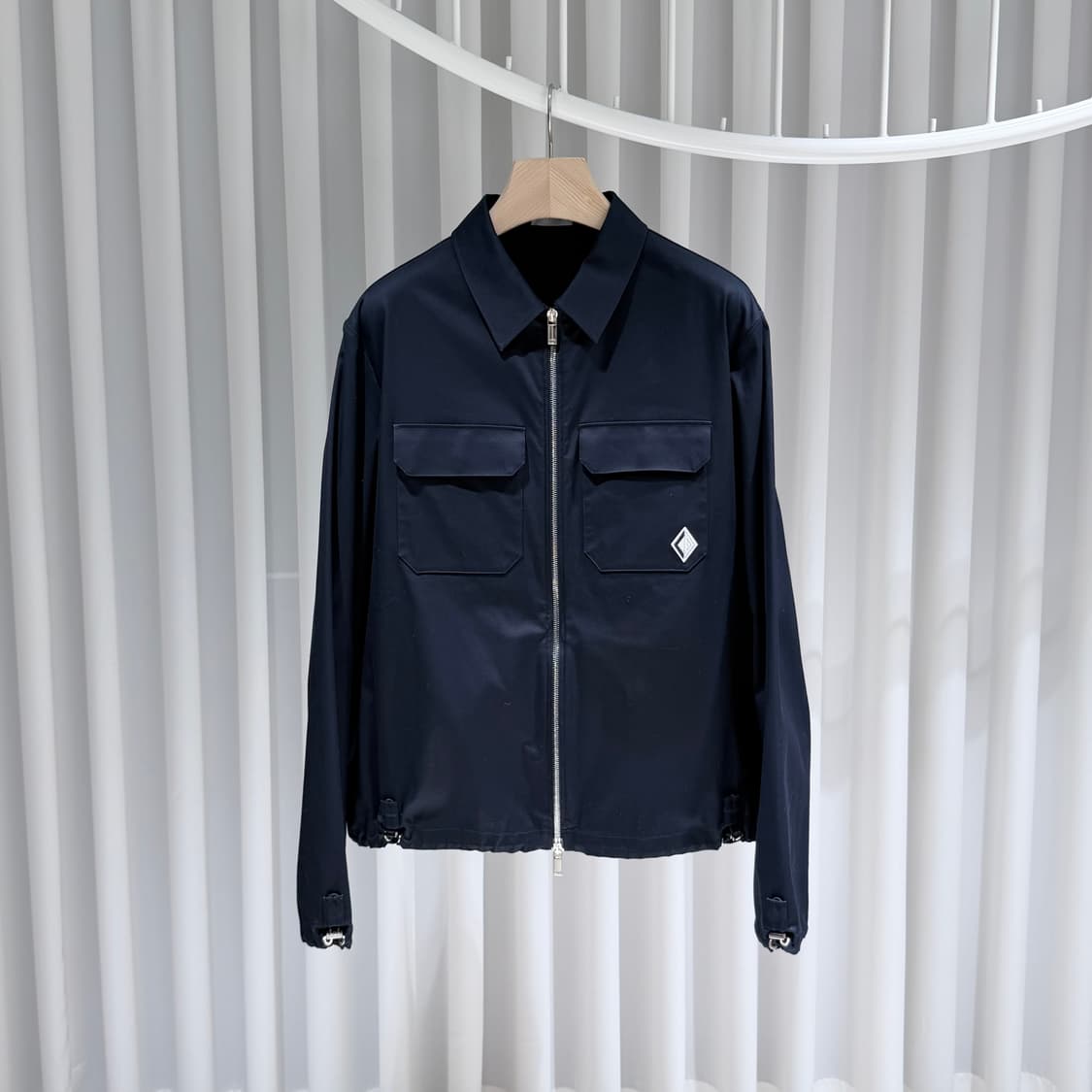 (A+/52) / 디올 다이아몬드 로고 자수 블루종 봄버 자켓 네이비 상품이미지1