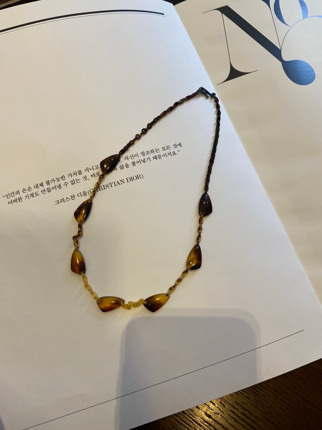 브라운 호피 호마이카 일본 빈티지 목걸이 주얼리  상품이미지8