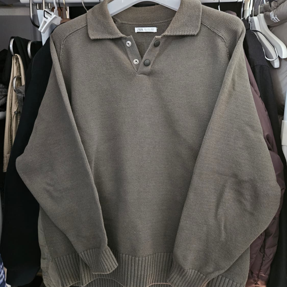 자라 코튼 폴로 니트 상품이미지1