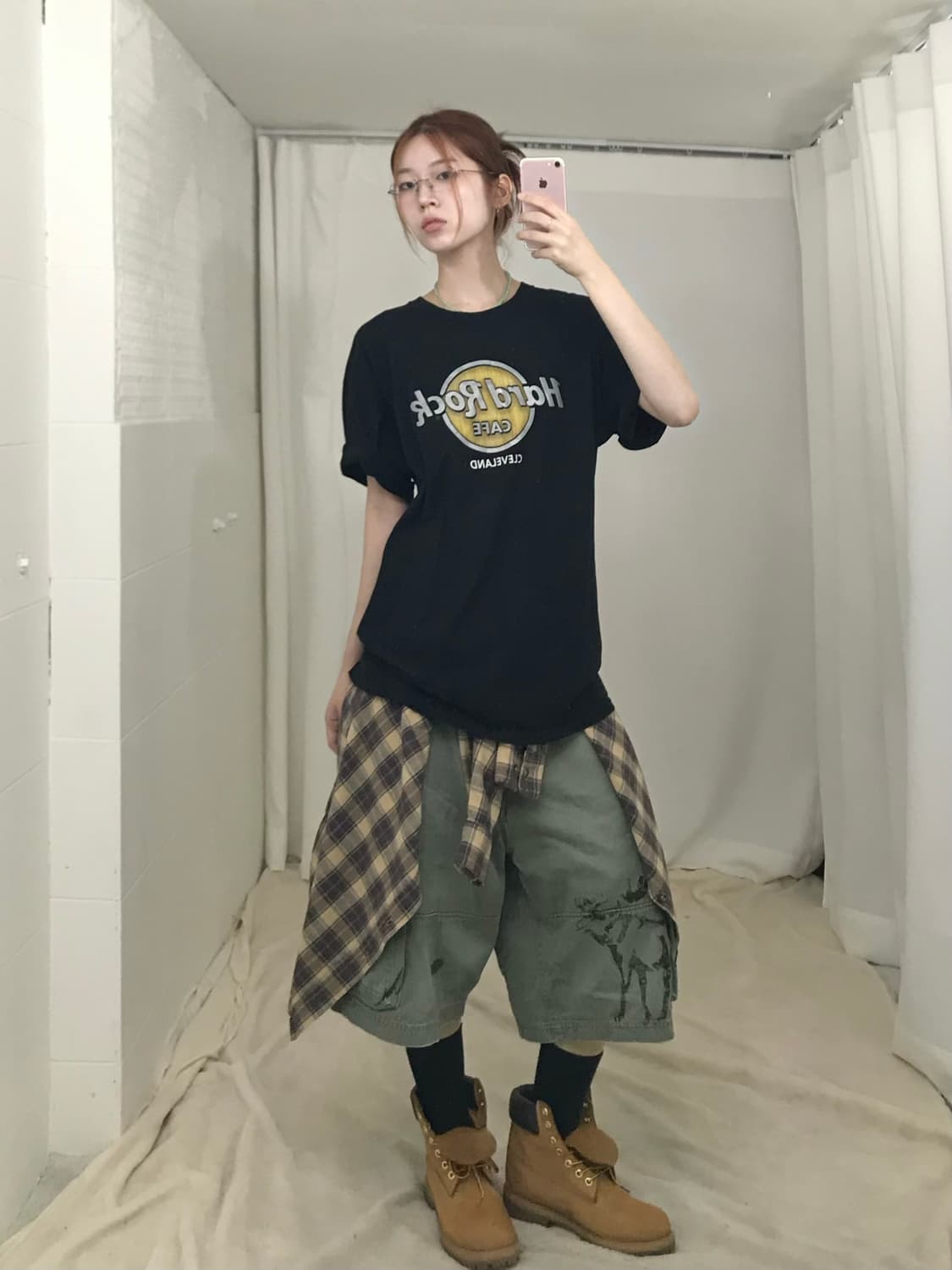 🎸 하드락 카페 프린팅 티셔츠 너드 스트릿 코디 세트 상품이미지1