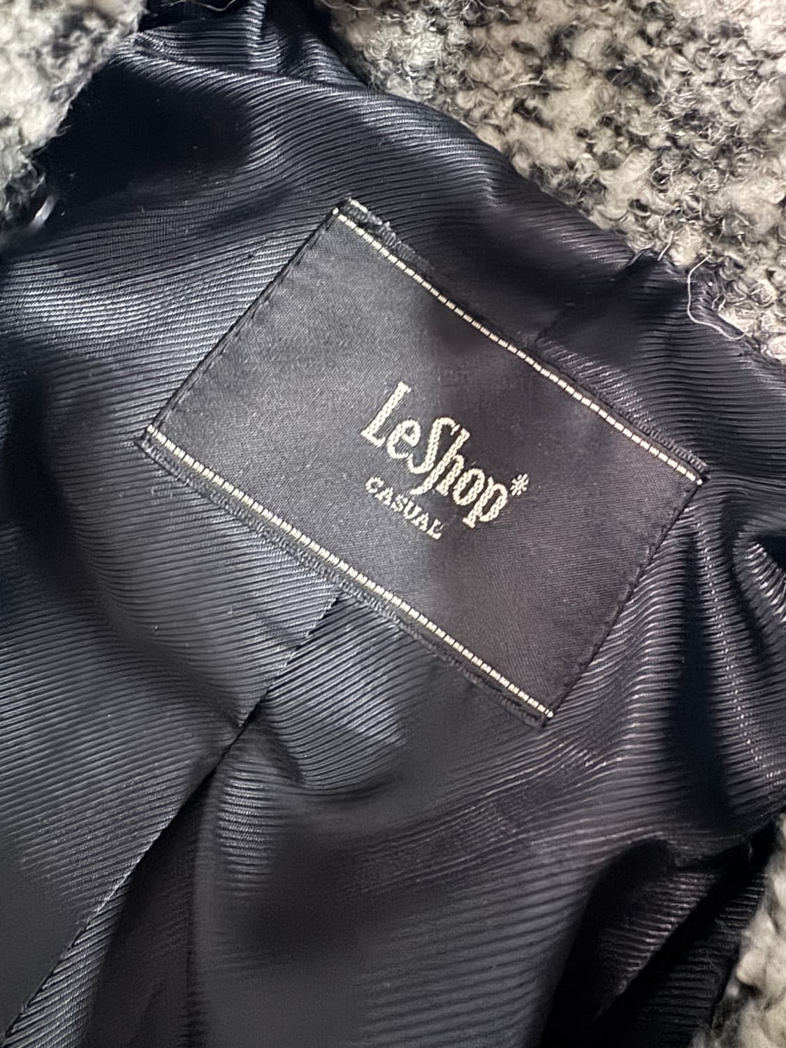 여성 르샵 Leshop 폭스모피 배색 트위드 코트 상품이미지3