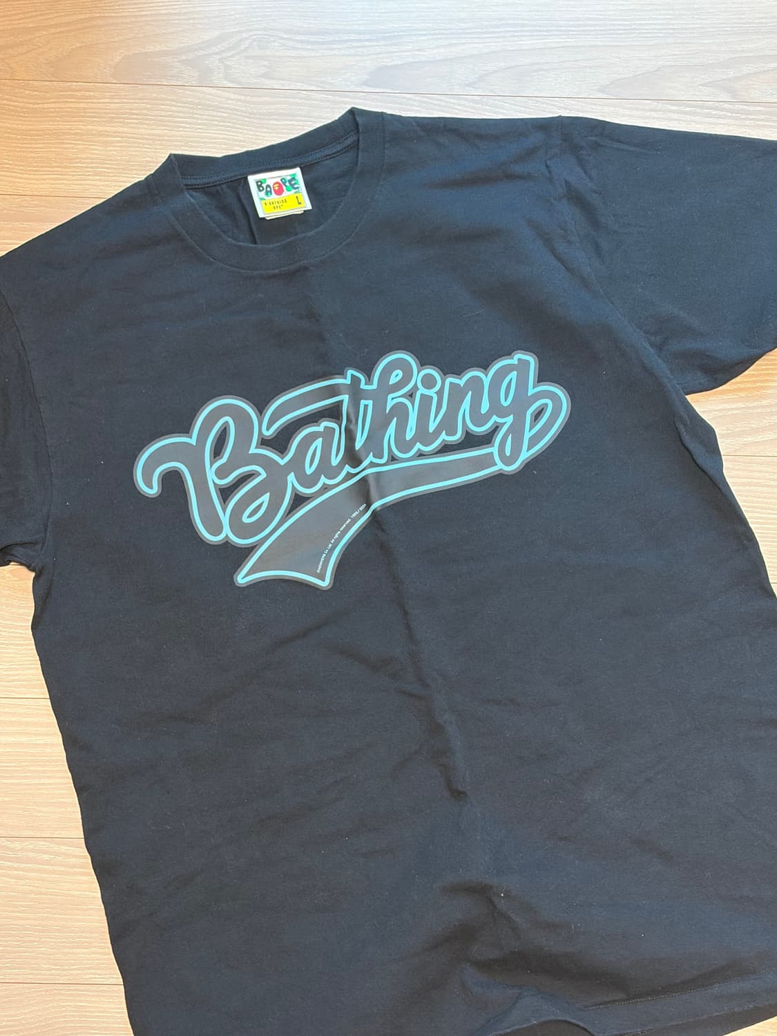 베이프 바시티 베이스볼로고 티셔츠 블랙 상품이미지2