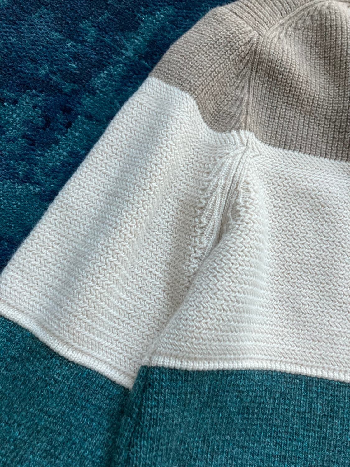 타임옴므 울 야크 혼방 컬러블록 니트 (100 size) 상품이미지4