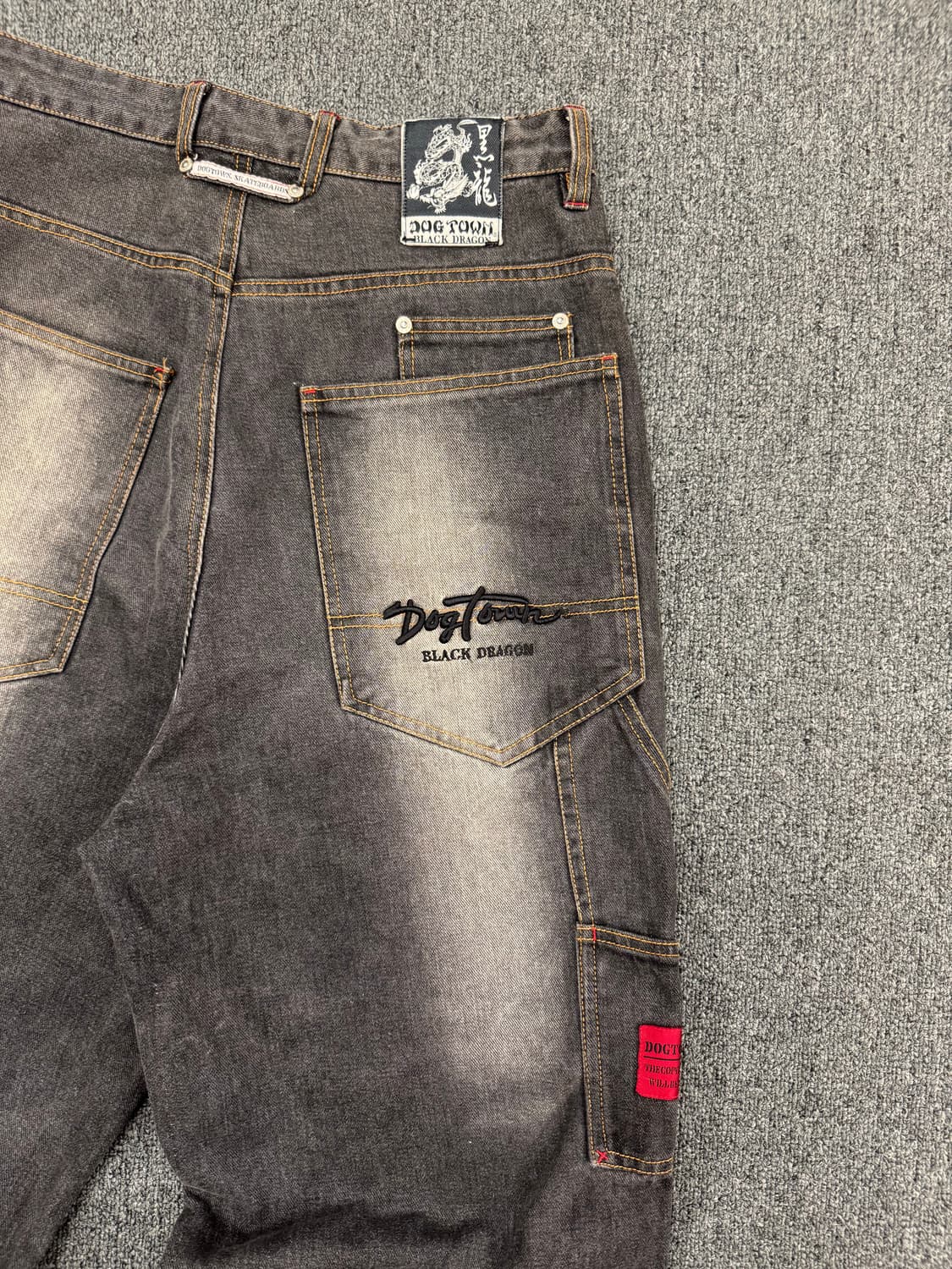 M)도그타운 빈티지 카펜터 흑청 힙합 데님팬츠 상품이미지6