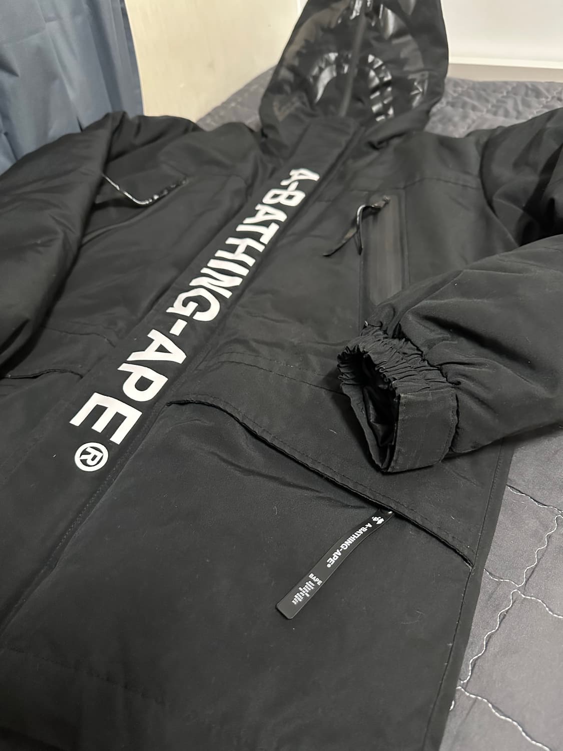 베이프 샤크 후드 패딩 블랙 XL 상품이미지5