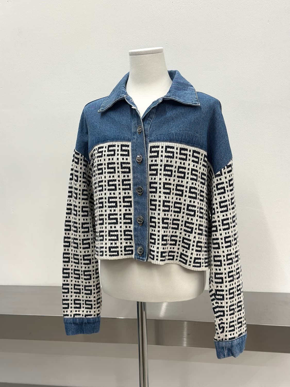 산드로 자카드 크롭 데님 자켓  상품이미지2
