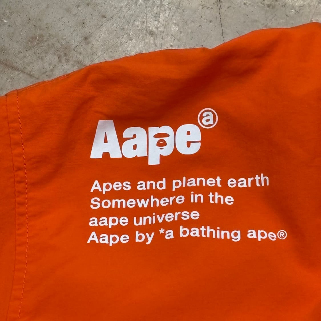 XXL 새상품 Aape 에이프유니버스 오렌지 내장후드 아노락 상품이미지9
