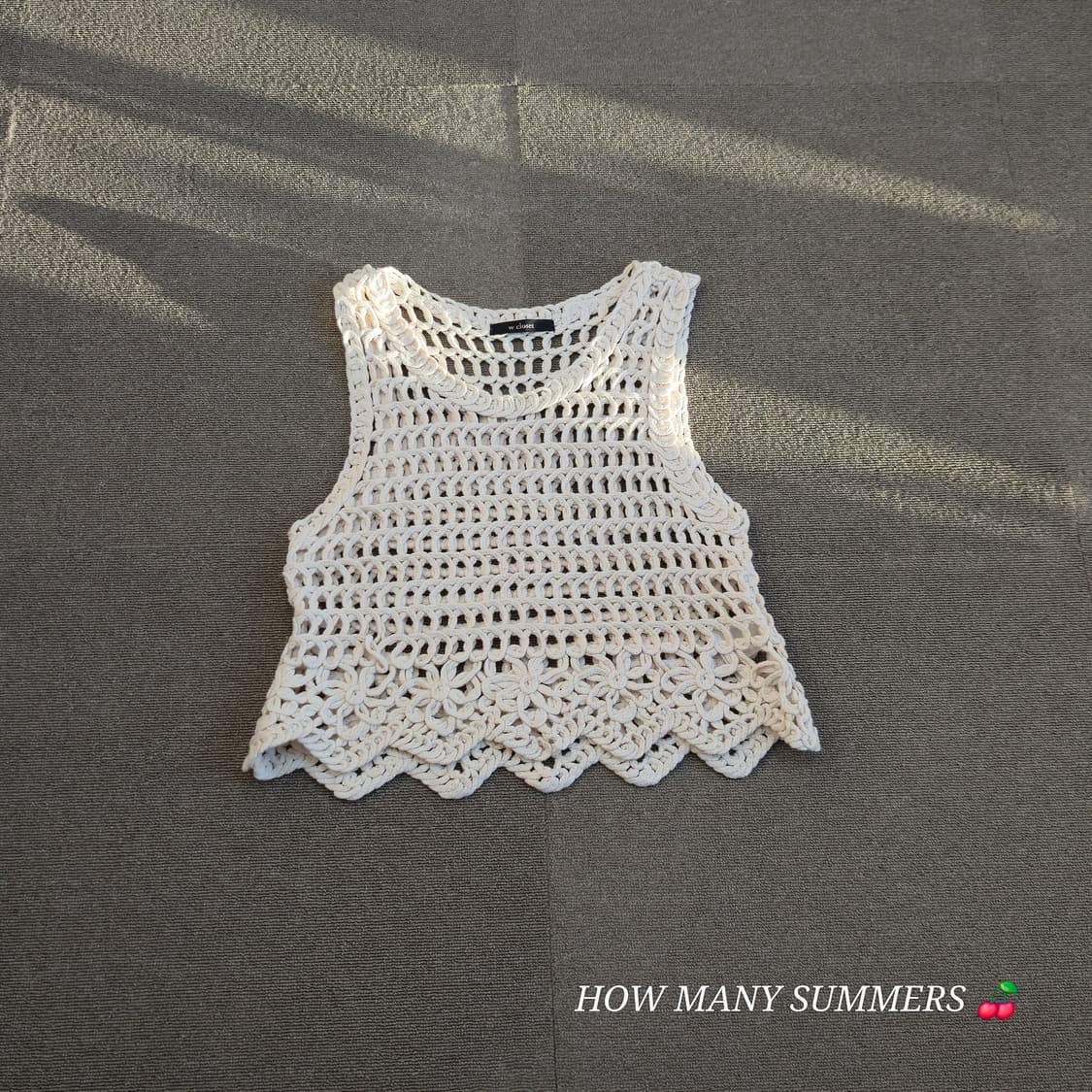 Wcloset 아이보리 니트 슬리브리스 상품이미지1