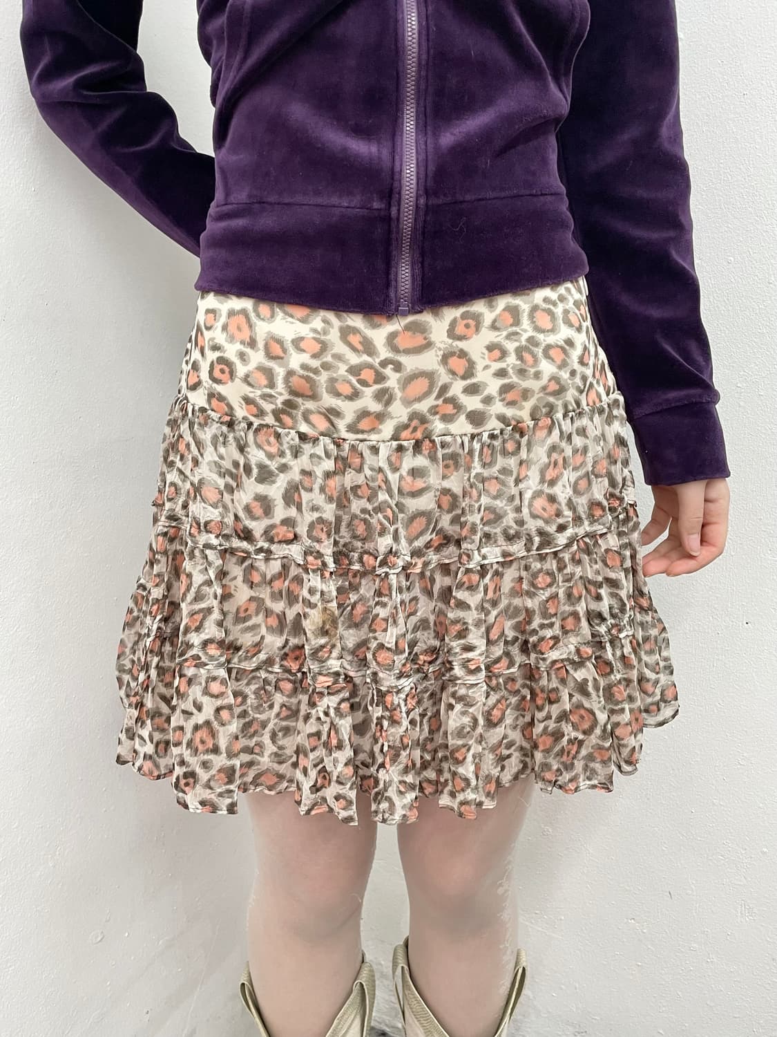 갸루 레오파드 캉캉 스커트 상품이미지2