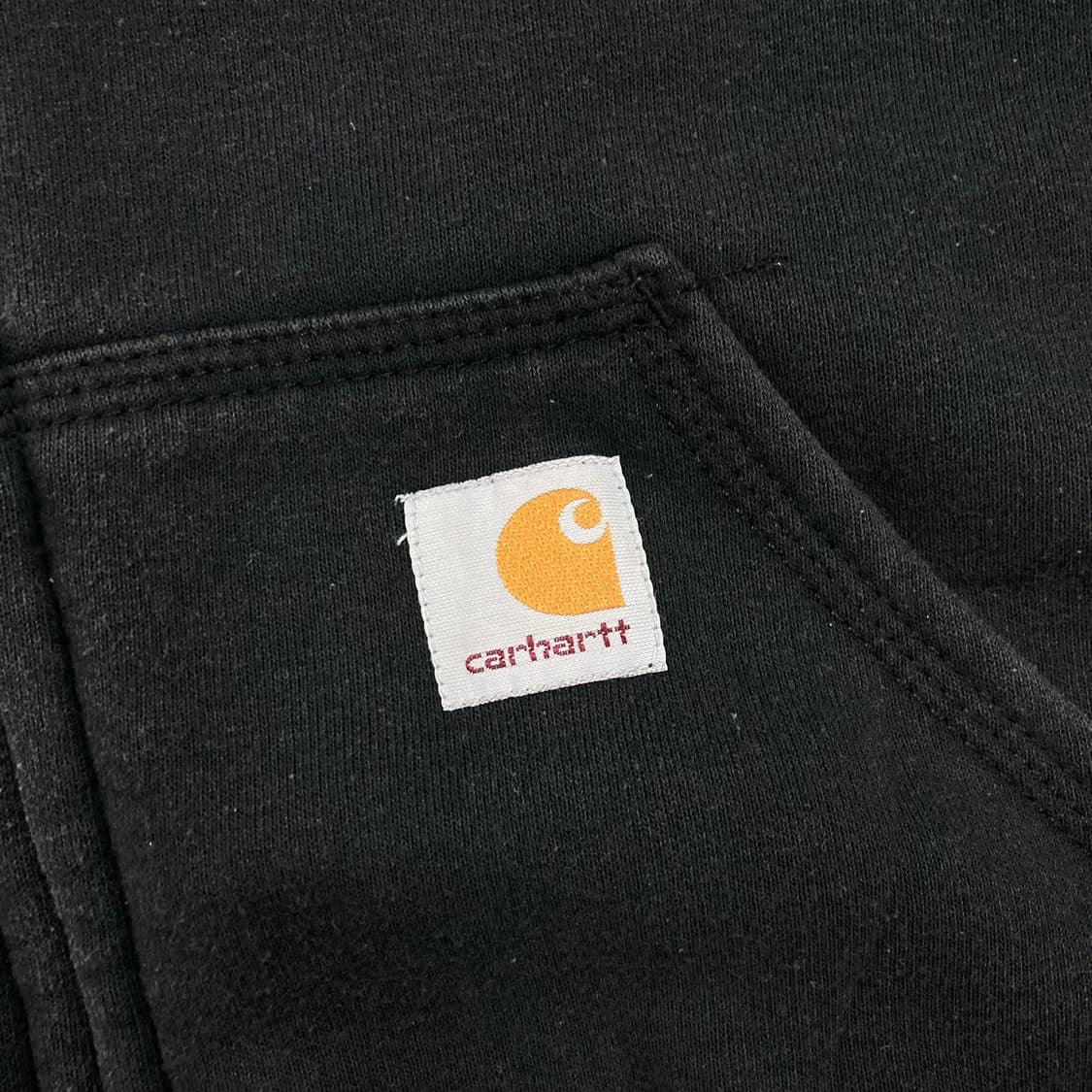 칼하트 박스 패치 로고 블랙 써멀 후드 집업 상품이미지2