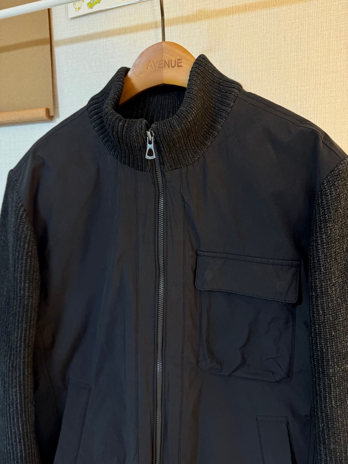 [L]시리즈 구스다운 니트패치 패딩 자켓 상품이미지3