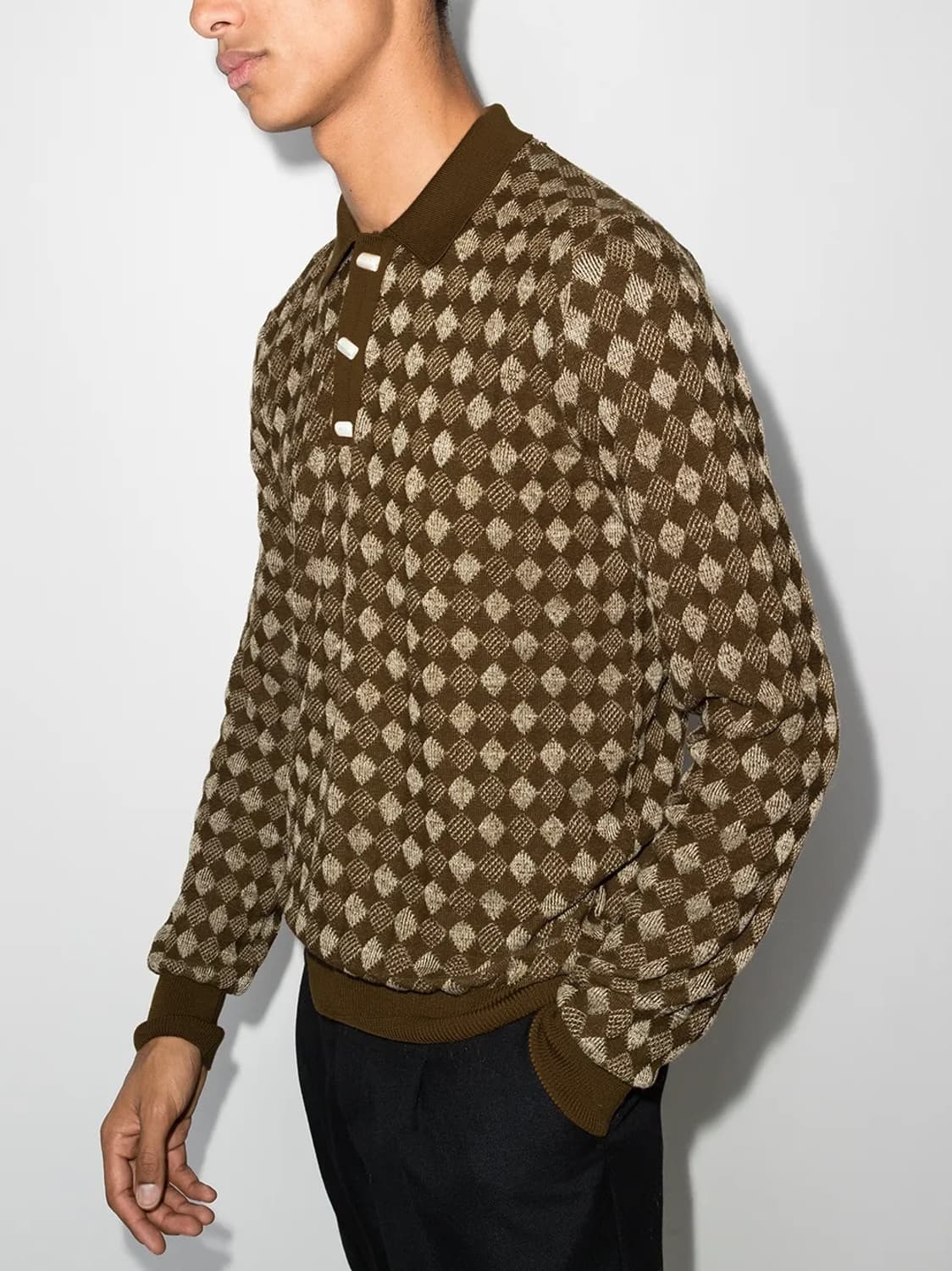 나마체코 다이아몬드 폴로 니트 상품이미지1