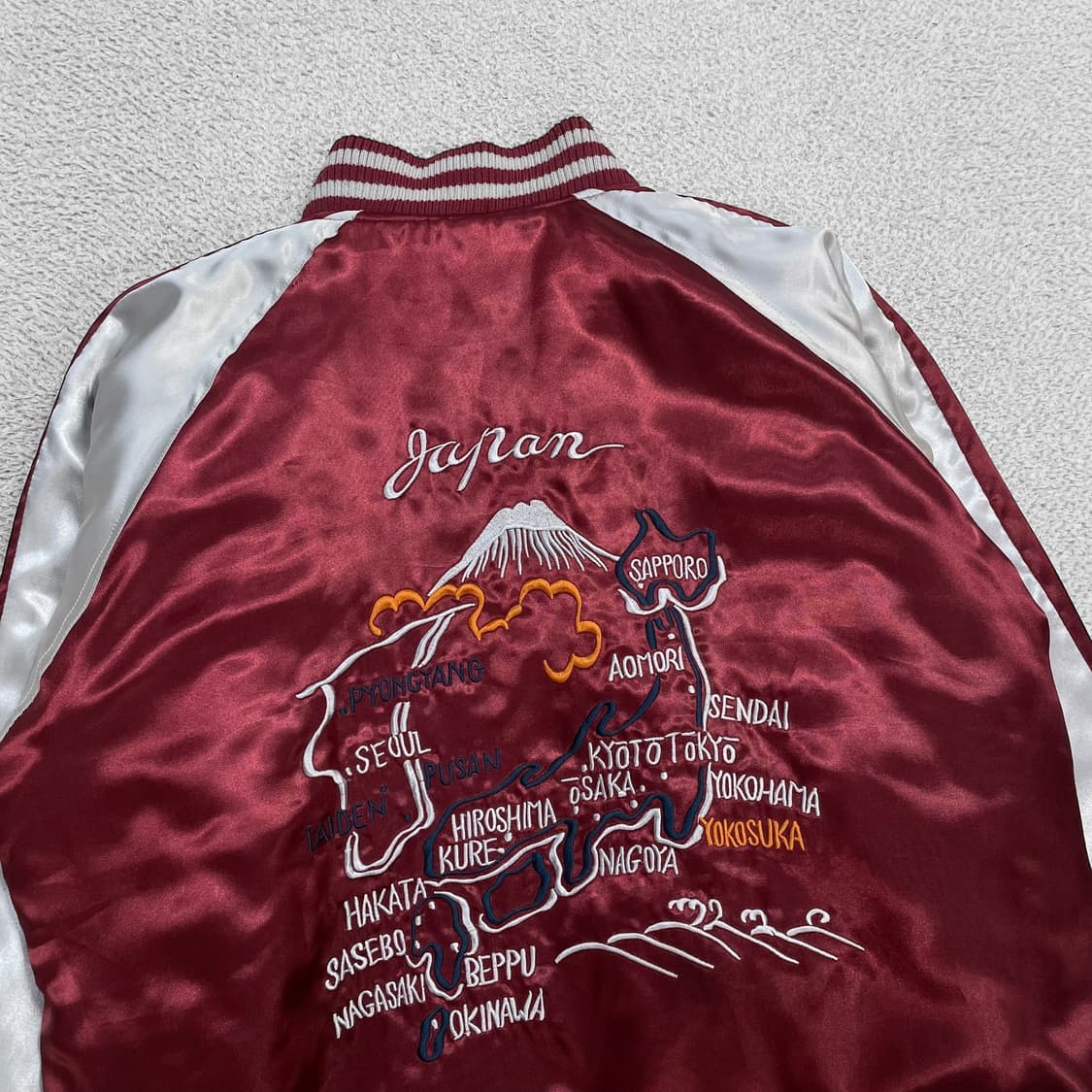 Jpn vintage 재페니즈 빈티지 타이거 스카잔 자켓 버건디  상품이미지4
