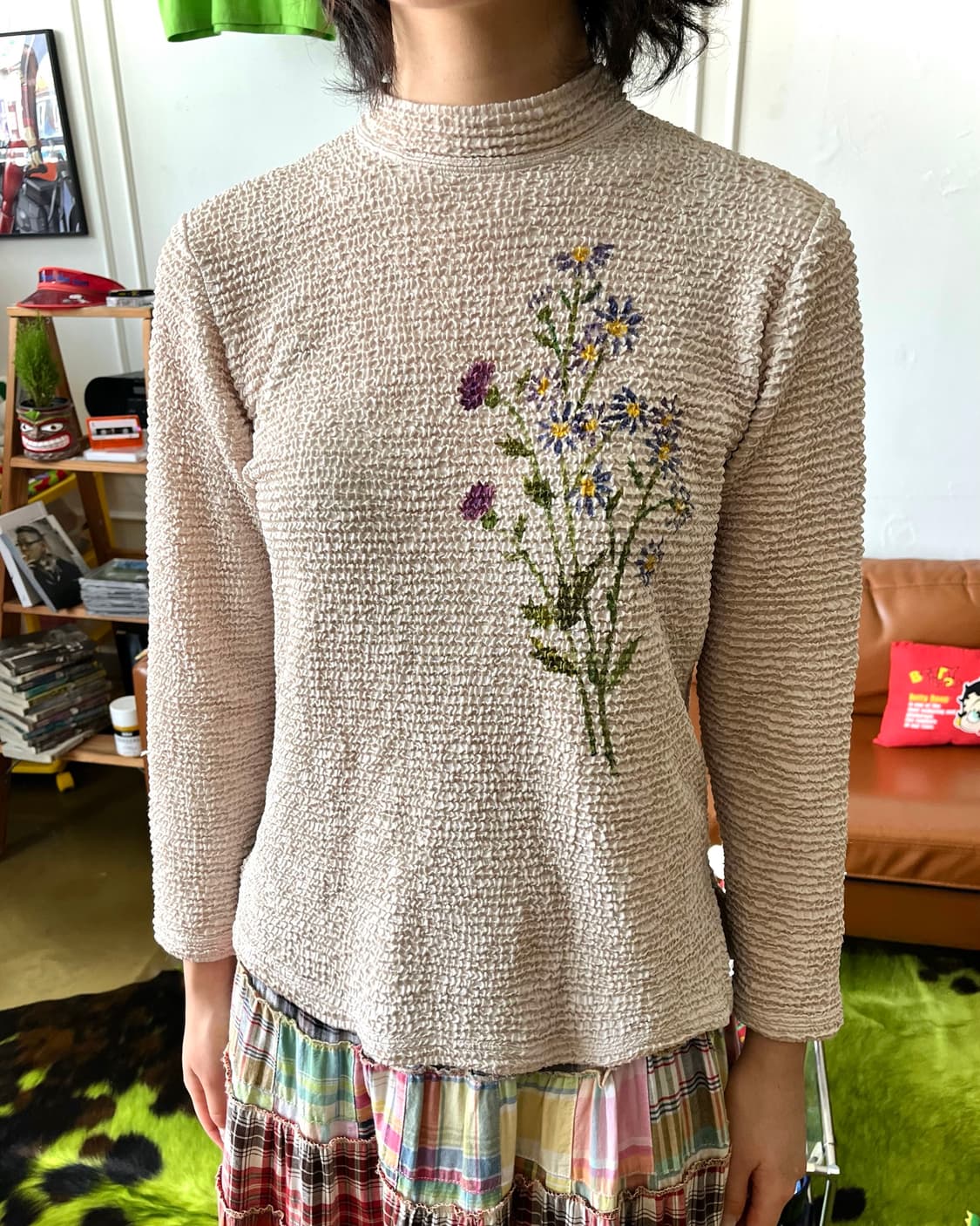 90-00s Cross Road Japan Old Pleats Top 상품이미지2