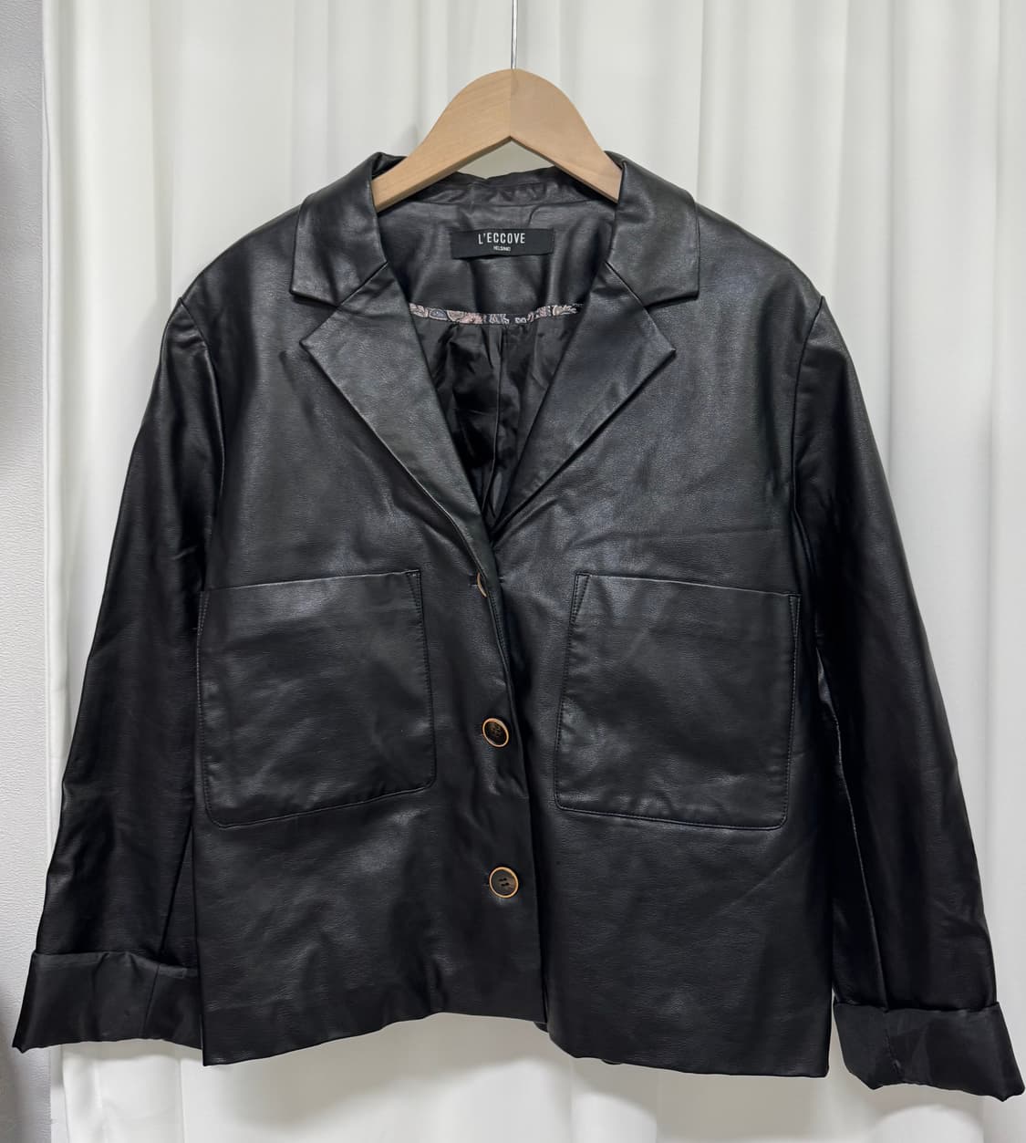 L'ECCOVE 레코브 블랙 레더 가죽 자켓 상품이미지1
