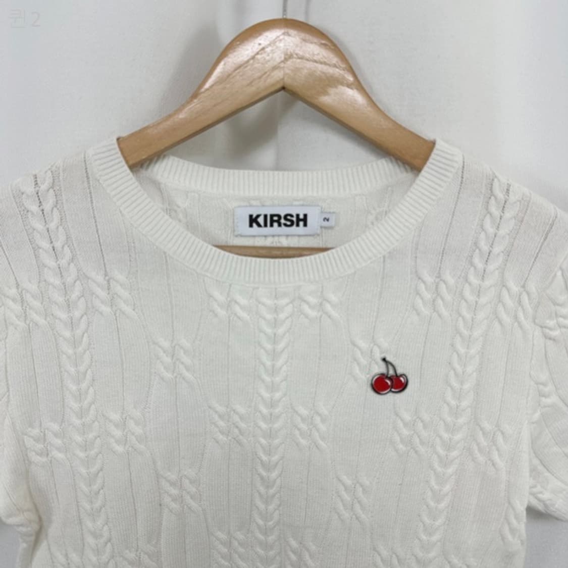키르시 여자 니트 반팔티 화이트 2 (44-55추천) 상품이미지2