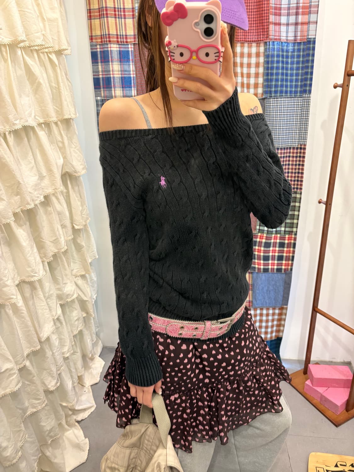 폴로 오프숄더 니트 상품이미지2