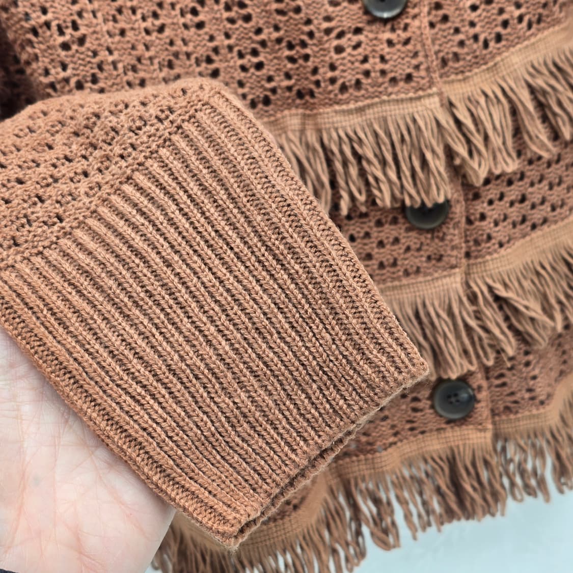 브라운 프린지 니트 가디건 상품이미지7