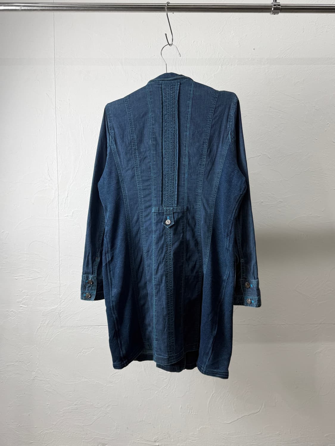 chamoisv 스티치 믹스드 롱 자켓 상품이미지6