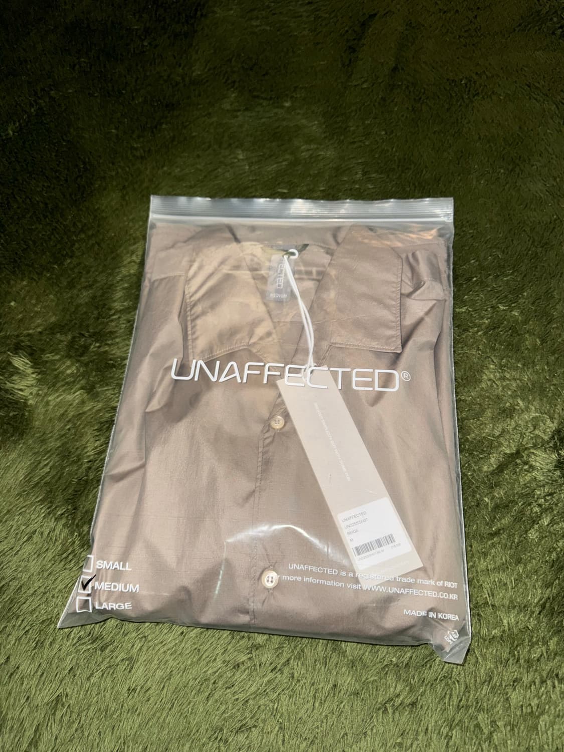 [M] 언어펙티드 22ss 오픈 카라 셔츠 베이지 상품이미지10