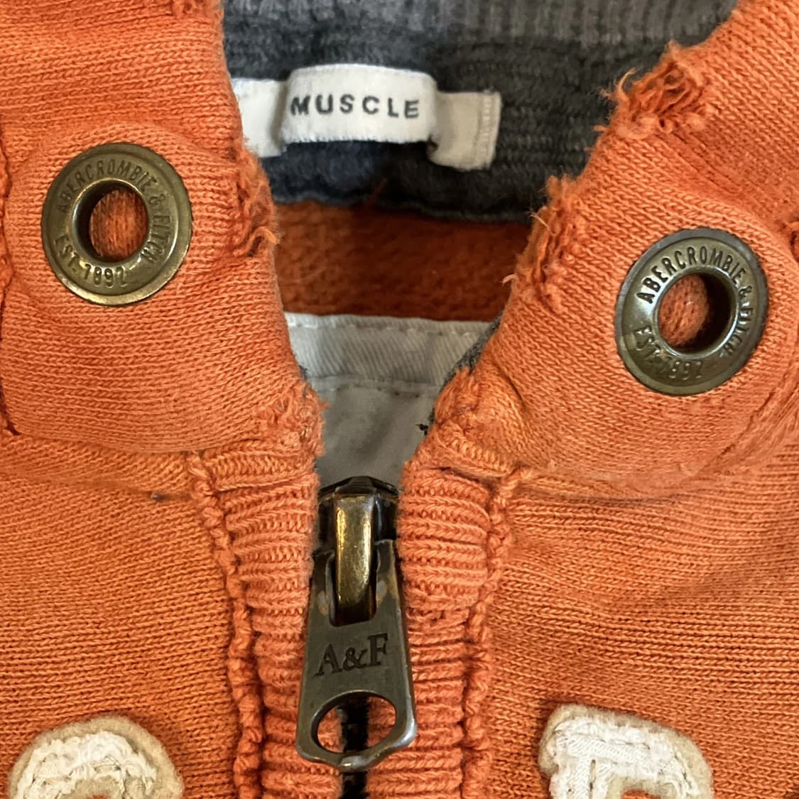 아베크롬비 앤 피치 오렌지 패치 후드 집업 상품이미지6