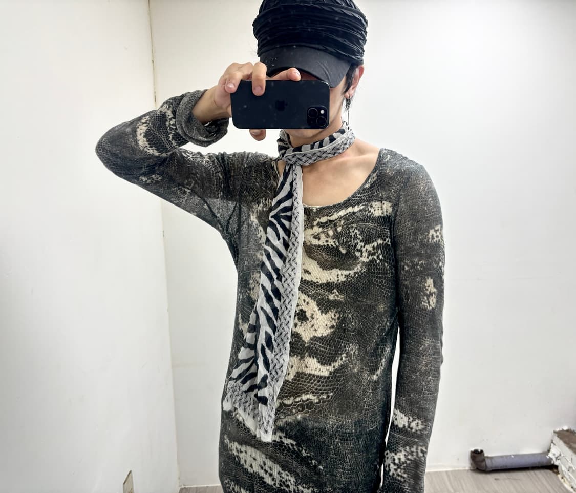 “Vintage” Zebra Pattern Short Scarf 상품이미지2