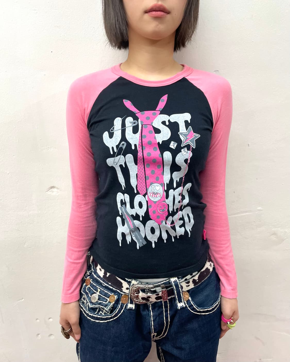 Pink dot tie blood pink long sleeve 상품이미지4