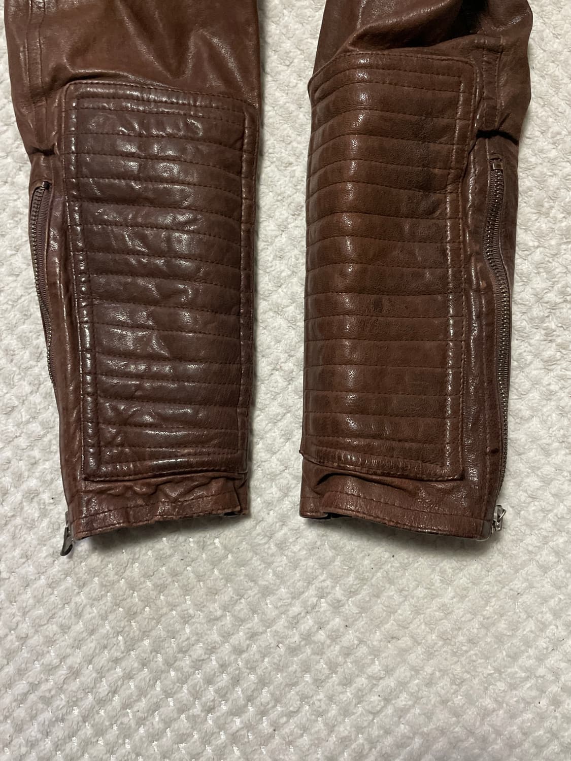 광희시장 웨스턴 무드 2WAY 램스킨 양가죽 바이커 레더 자켓 브라운 상품이미지6