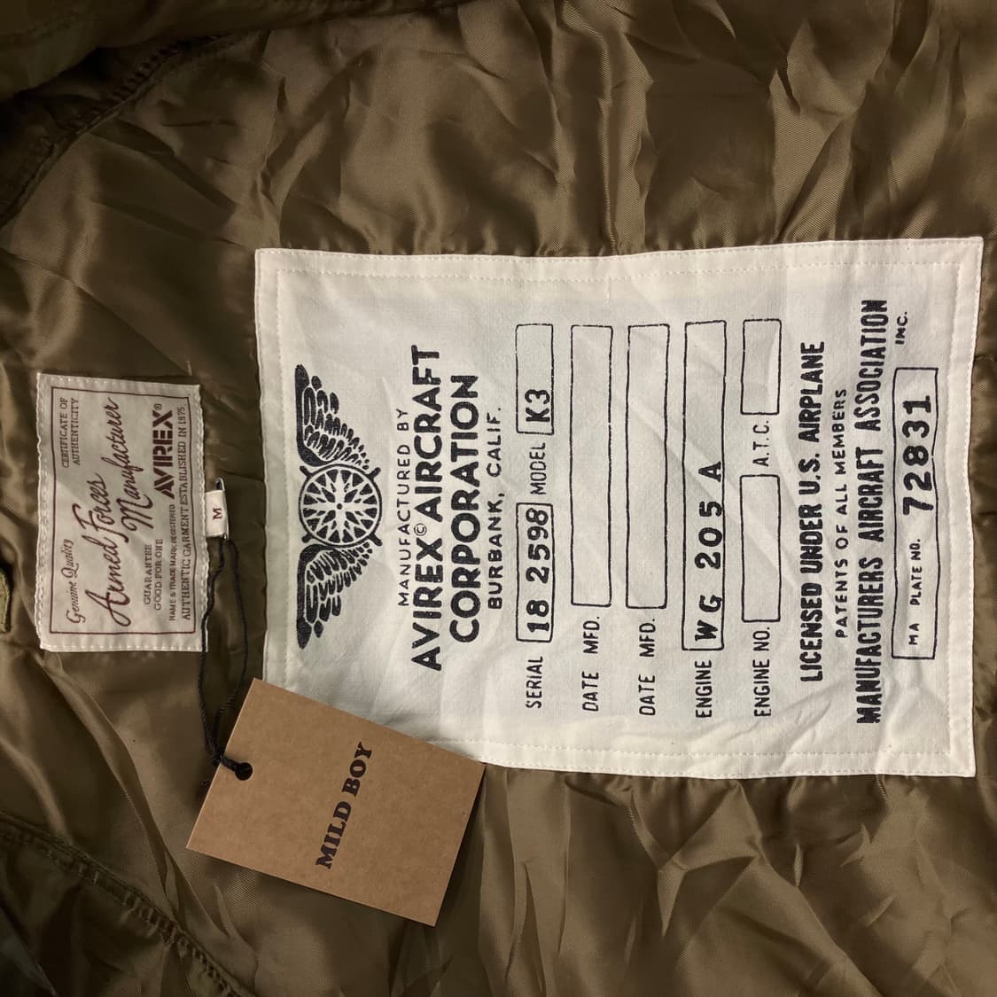 Avirex 아비렉스 한정판 N-3B 스노클 야상 점퍼 M 상품이미지3